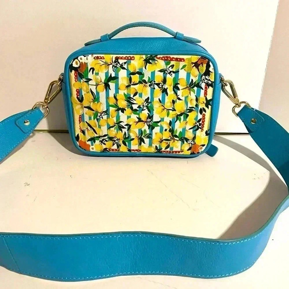 Hand painted multicolor leather shoulder handbag - Picture 2 of 8